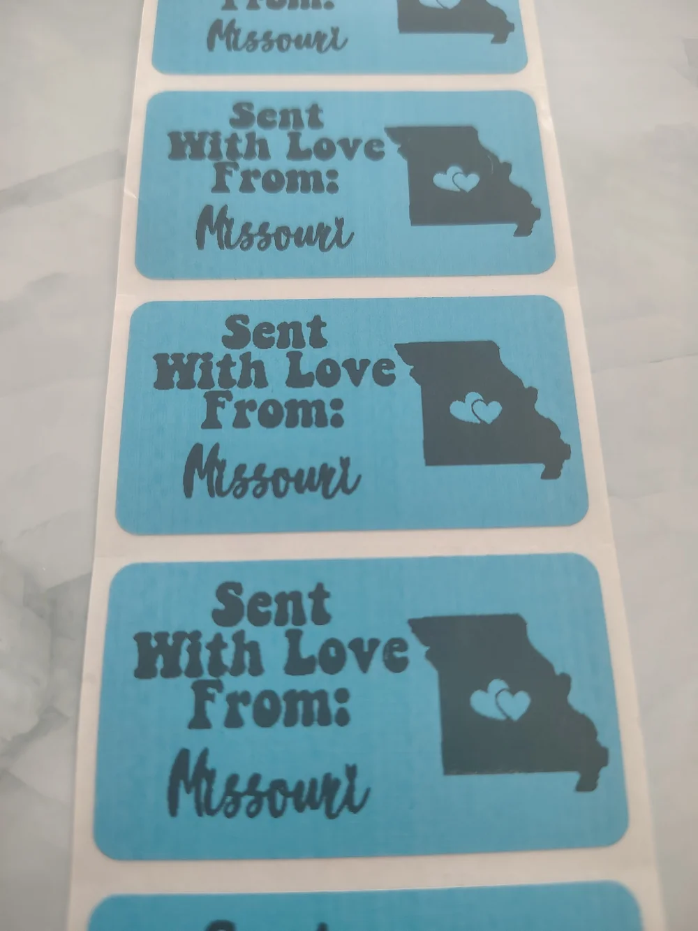 💙100 Missouri- Shipping Labels Thermal Packaging Stickers 2.25